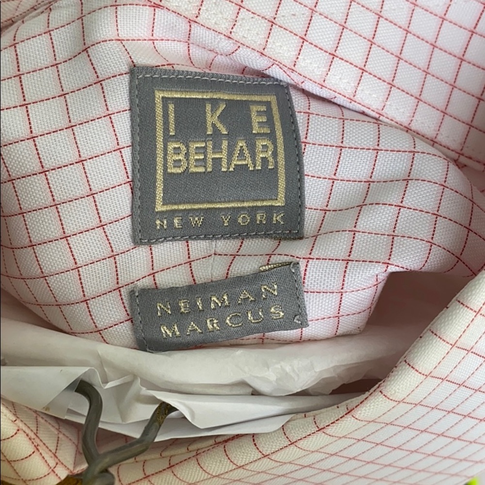 MENS IKE BEHAR NEW YORK NEIMAN MARCUS DRESS SHIRT MADE IN CANADA🍁🇨🇦👔🤍❤️💔❤️❣️❤️‍🩹 - Picture 3 of 4